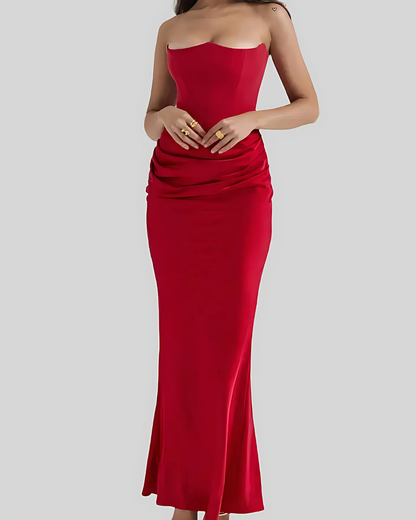 Lorena | Women's maxi wedding dress with elegant draped design