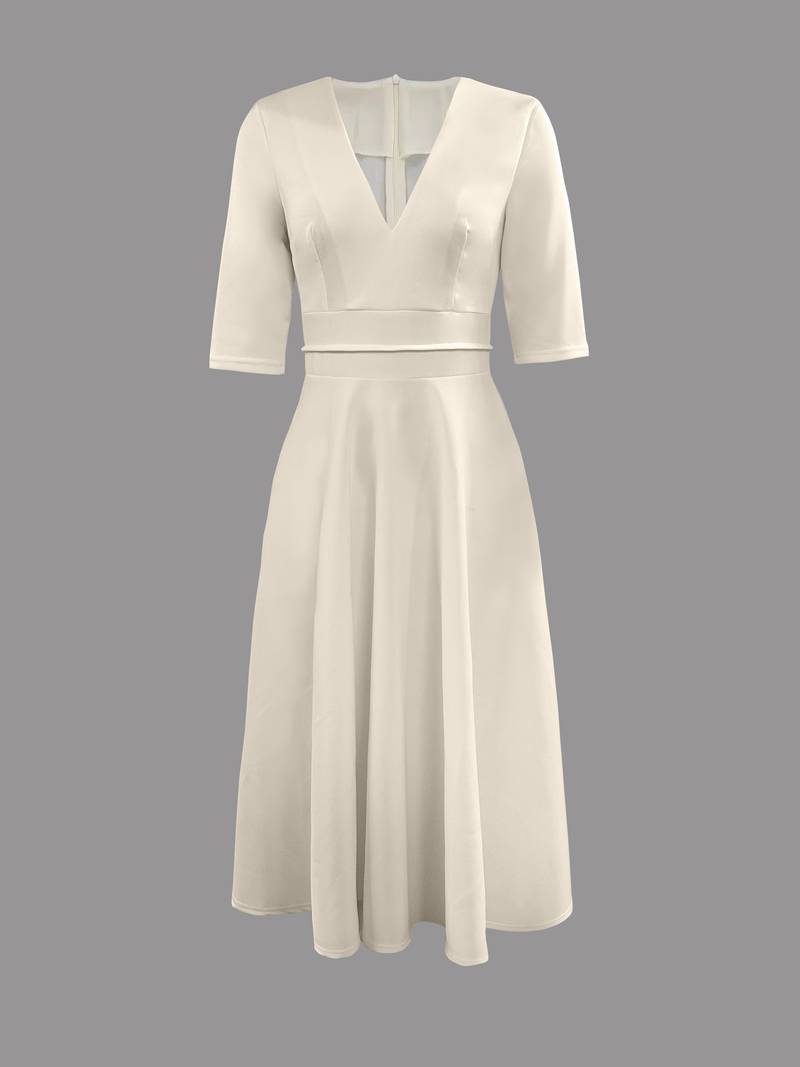 Isabela | Women's midi guest dress with elegant flared skirt