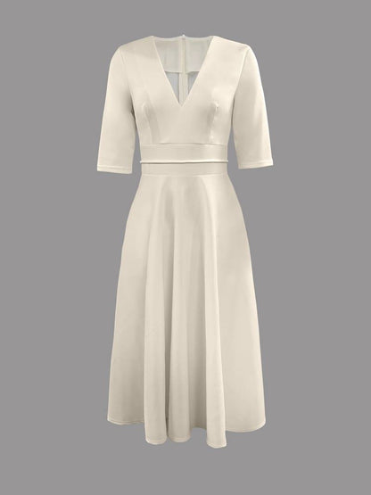 Isabela | Women's midi guest dress with elegant flared skirt
