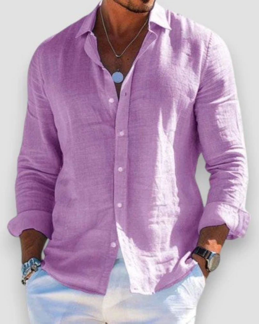 Naviro | Chemise homme à manches longues avec boutons
