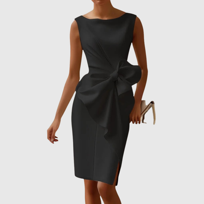 Montserrat | Vestido midi sin mangas y detalle cruzado