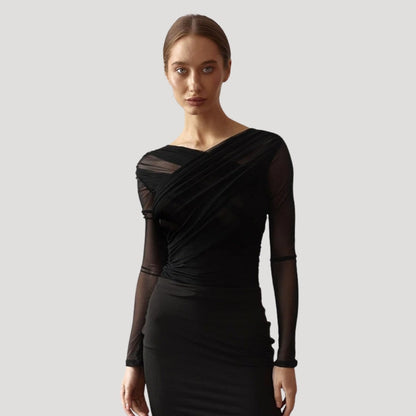 Isona | Top cruzado de manga larga para mujer de primavera