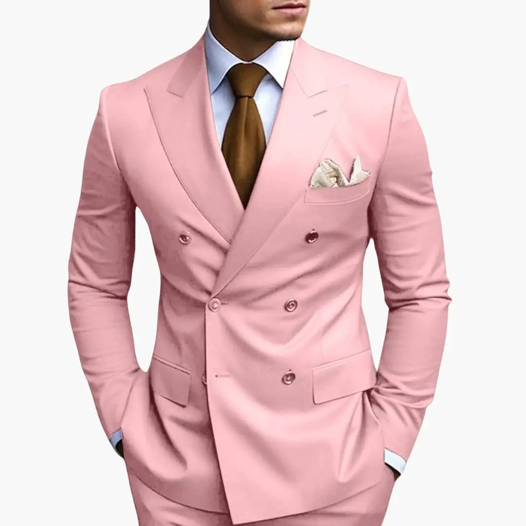 Fabian | Costume de mariage pour homme avec revers et design croisé