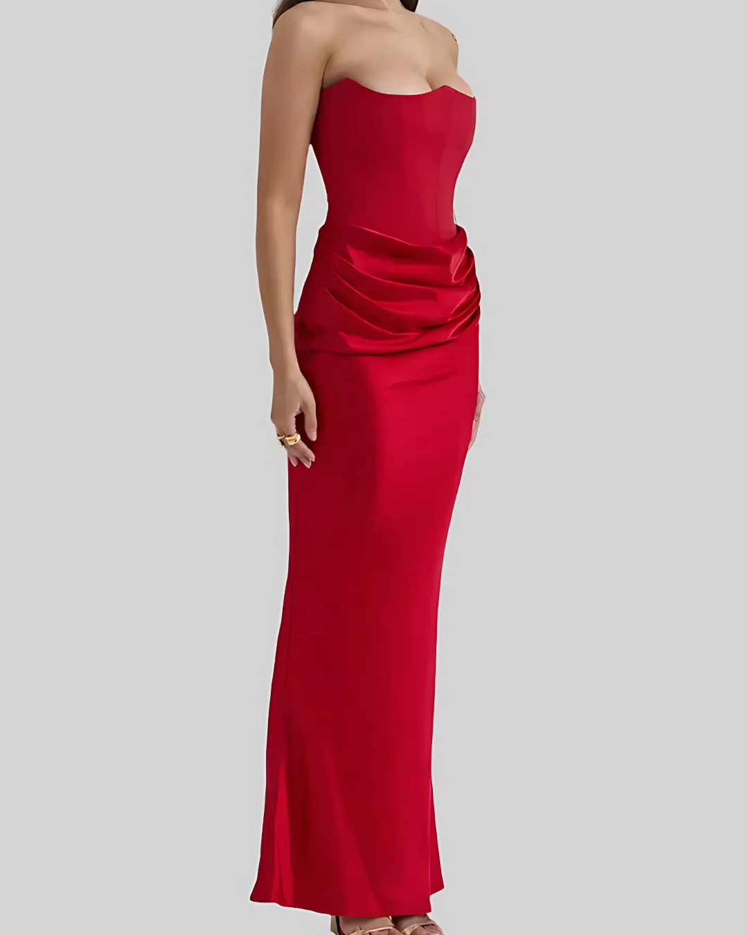 Lorena | Women's maxi wedding dress with elegant draped design