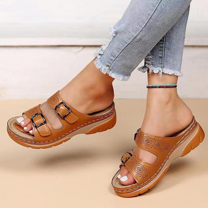 Helena | Sandales orthopédiques femme à double boucle et design ouvert