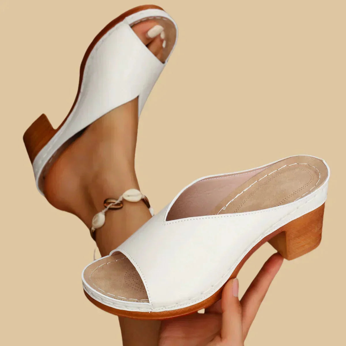 Rocío | Sandales orthopédiques à talon épais et design ouvert