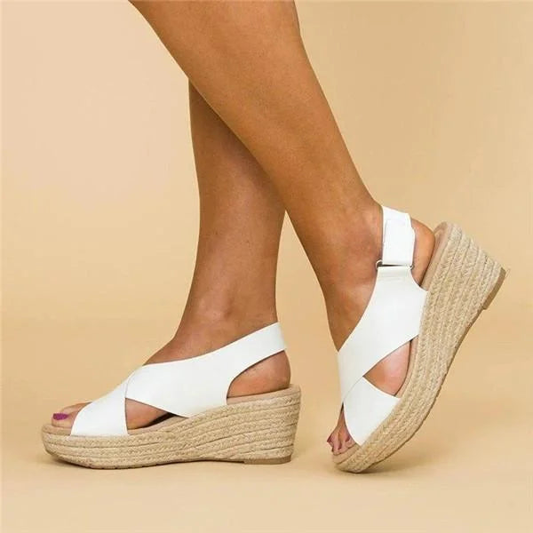Xiadani | Sandalias de cuña para mujer con tiras cruzadas | Verano