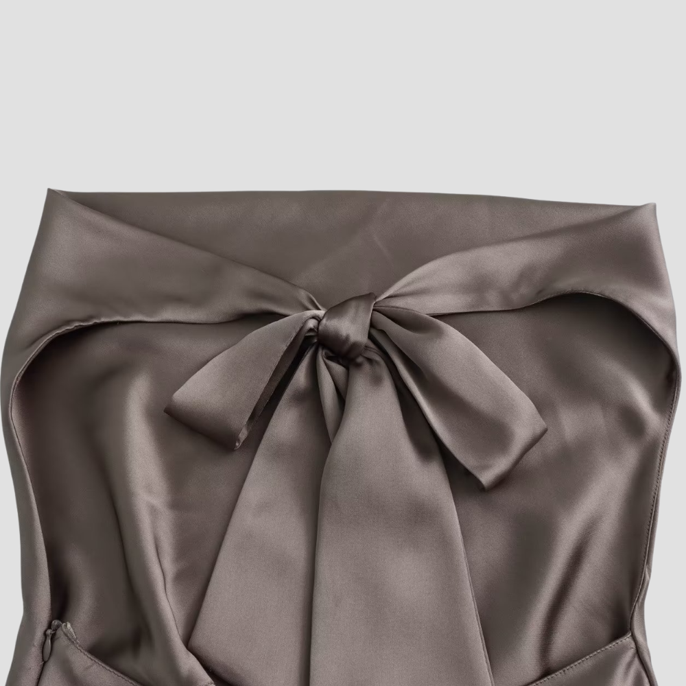 Arisenda | Top halter elegante de satén de mujer | Lazo