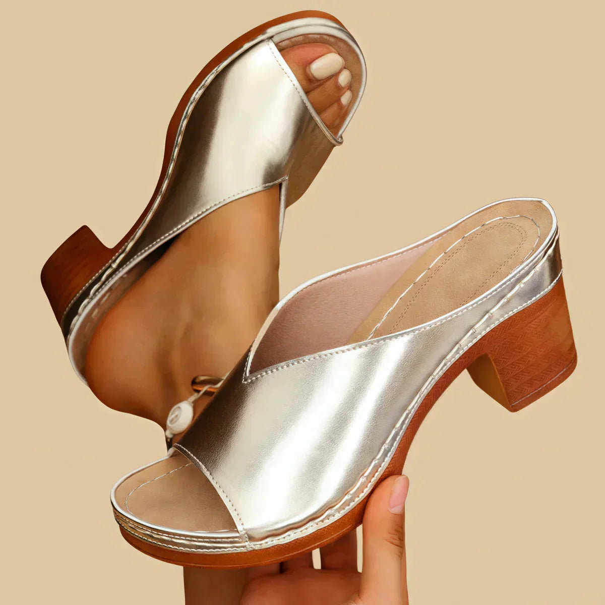 Rocío | Sandales orthopédiques à talon épais et design ouvert