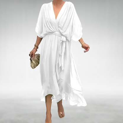 Izel | Vestido largo elegante con escote en V