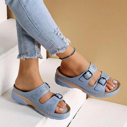 Helena | Sandales orthopédiques femme à double boucle et design ouvert