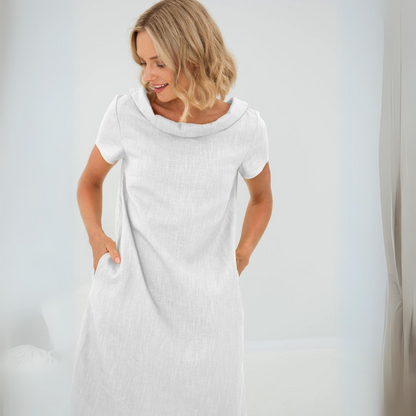 Velmira | Vestido corto con manga corta y diseño suelto