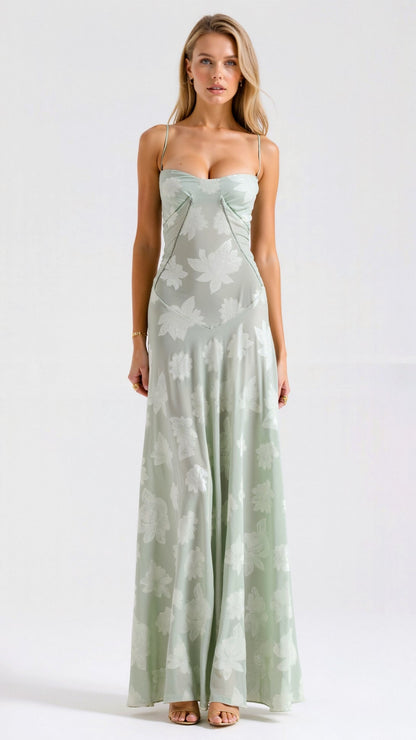 Pavia | Women's maxi wedding dress with thin straps and flowing design
