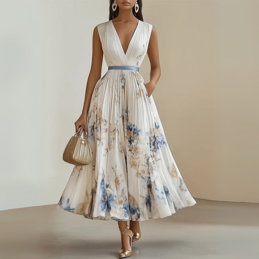 Andrea | Women's Sleeveless Floral Print Summer Maxi Dress