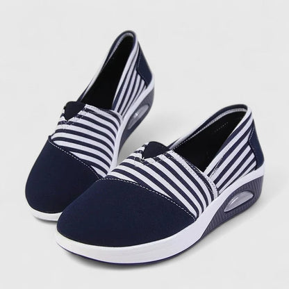 Julena | Orthopedic slip-on sneakers with stripes and design