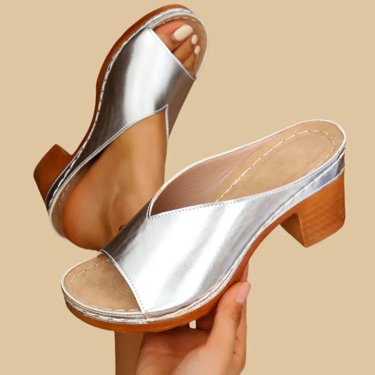 Rocío | Sandales orthopédiques à talon épais et design ouvert