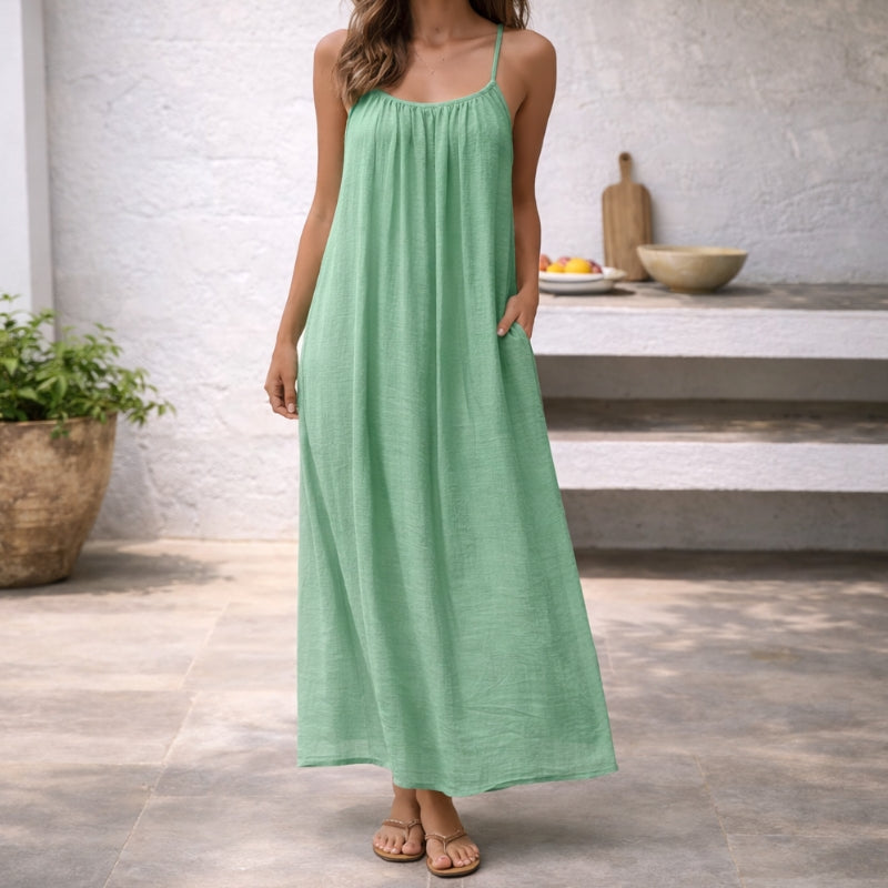 Trinidad | Vestido maxi para mujer con tirantes finos y corte suelto