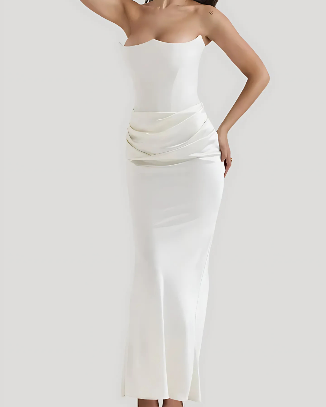 Lorena | Women's maxi wedding dress with elegant draped design