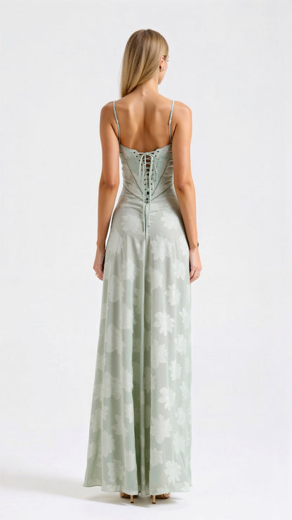 Pavia | Women's maxi wedding dress with thin straps and flowing design