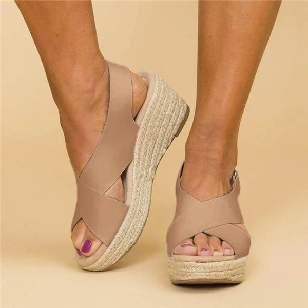 Xiadani | Sandalias de cuña para mujer con tiras cruzadas | Verano