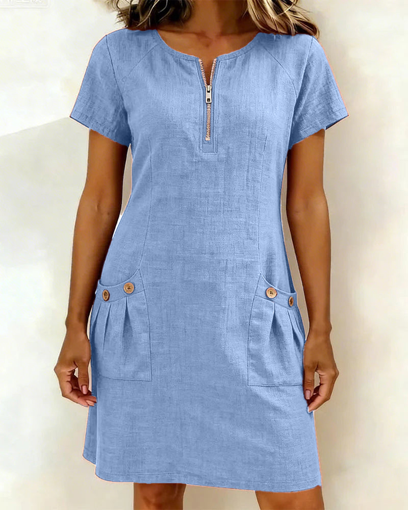 Renira | Women's straight dress with zipper and pockets