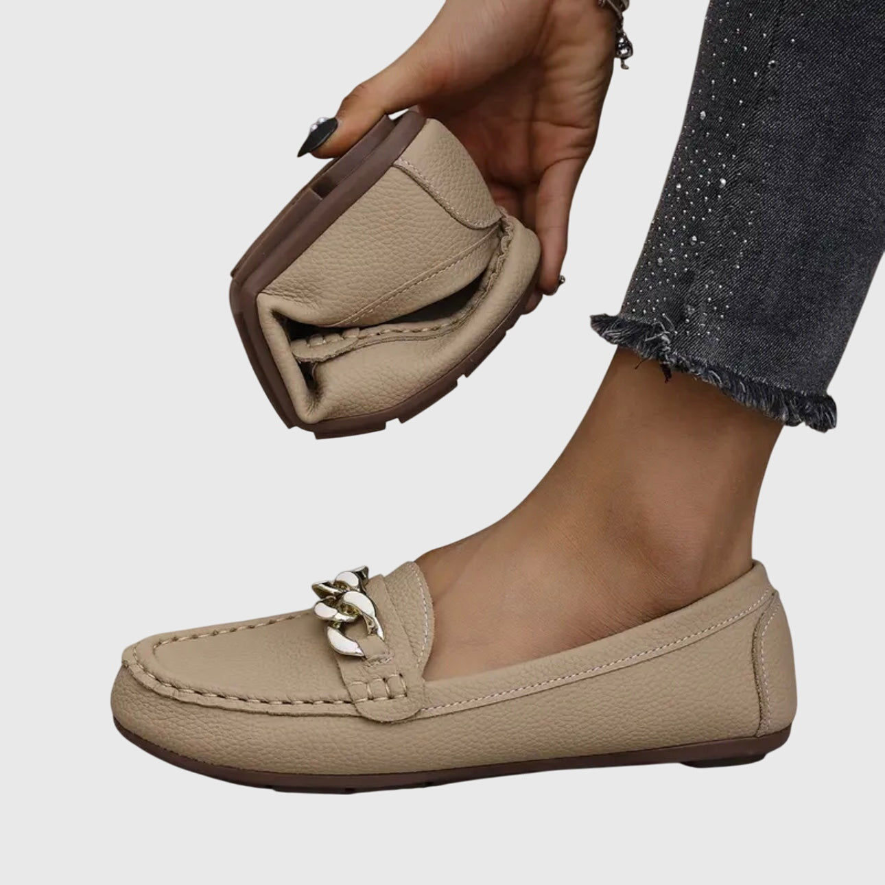 Melira | orthopedic loafers with metal detail and design