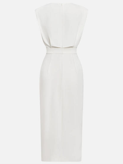 Beatriz | Vestido midi para mujer con botones y abertura frontal