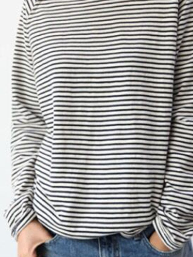 Carolina | Camiseta de manga larga con rayas y cuello redondo