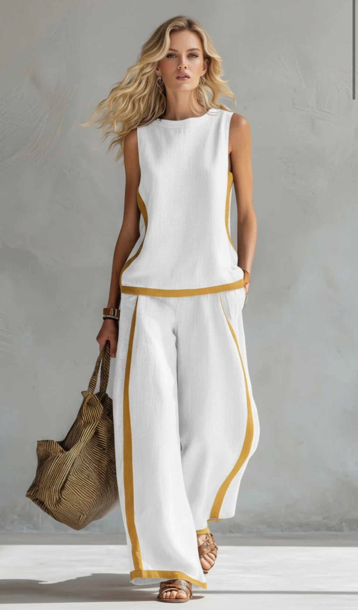 Leoncia | Conjunto elegante con top sin mangas y pantalón