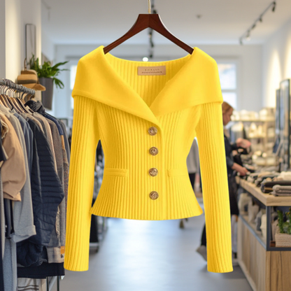 Violeta | Jersey de canalé moderno para mujer con botones