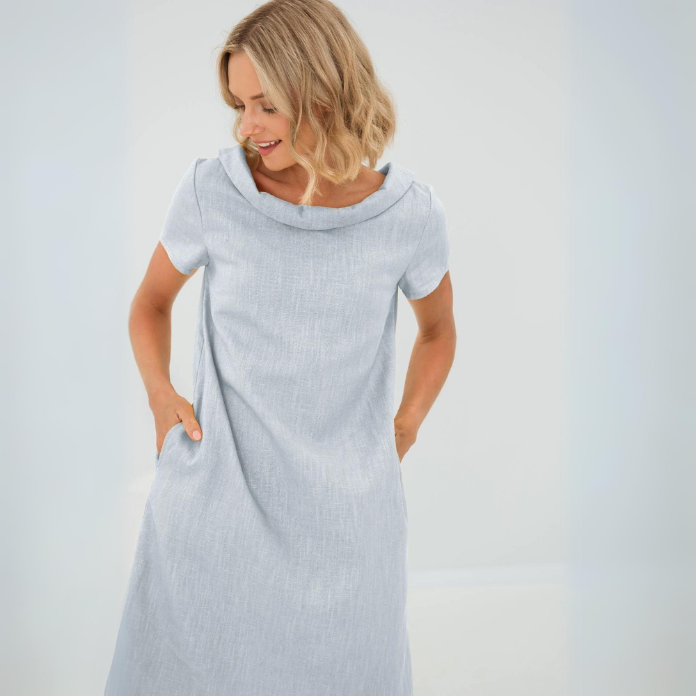 Velmira | Vestido corto con manga corta y diseño suelto