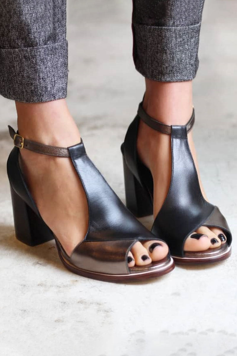 Silvia | Tacones con punta abierta y correa al tobillo