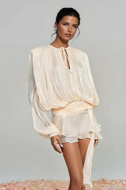 Fermina | Robe Courte Chic pour Femme avec Manches Bouffantes