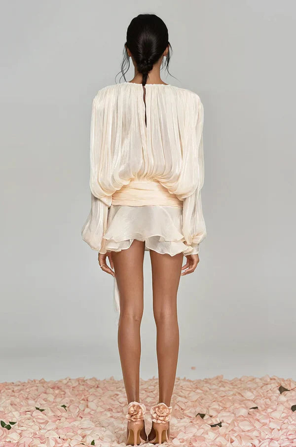 Fermina | Robe Courte Chic pour Femme avec Manches Bouffantes