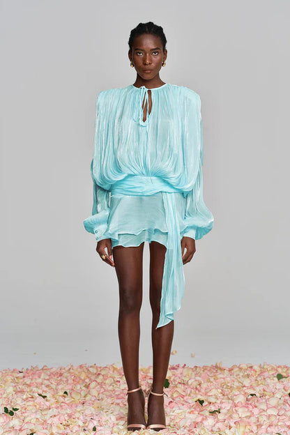 Fermina | Robe Courte Chic pour Femme avec Manches Bouffantes
