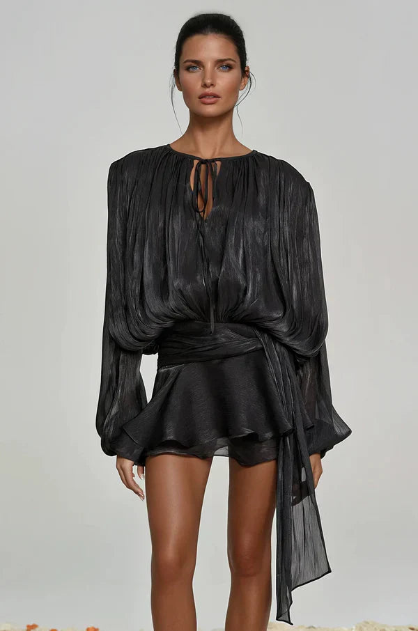 Fermina | Robe Courte Chic pour Femme avec Manches Bouffantes