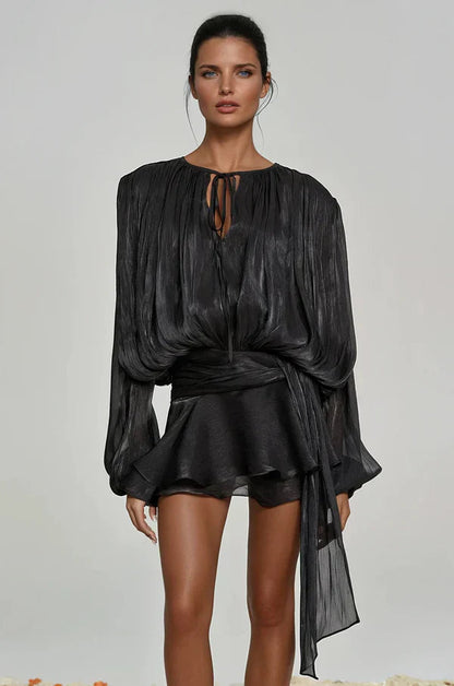 Fermina | Robe Courte Chic pour Femme avec Manches Bouffantes