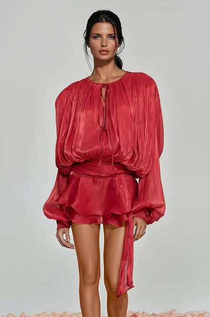 Fermina | Robe Courte Chic pour Femme avec Manches Bouffantes