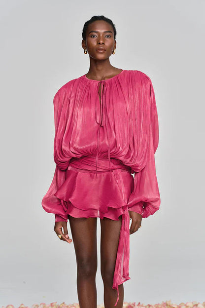 Fermina | Robe Courte Chic pour Femme avec Manches Bouffantes