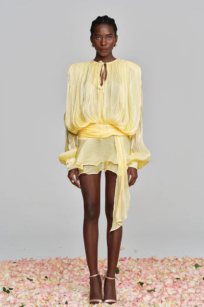 Fermina | Robe Courte Chic pour Femme avec Manches Bouffantes