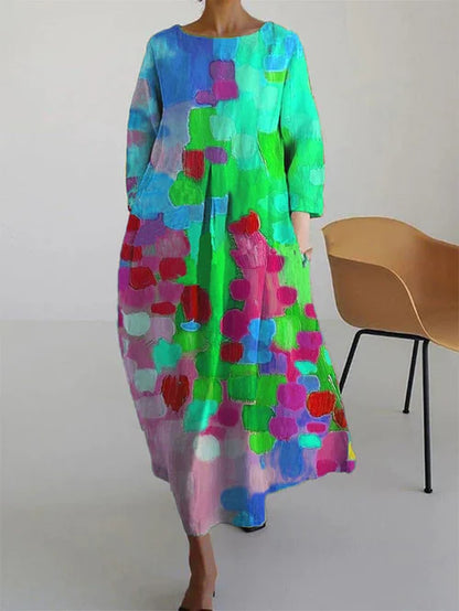Avelina | Women's Maxi Dress with Artistic Print and Relaxed Fit