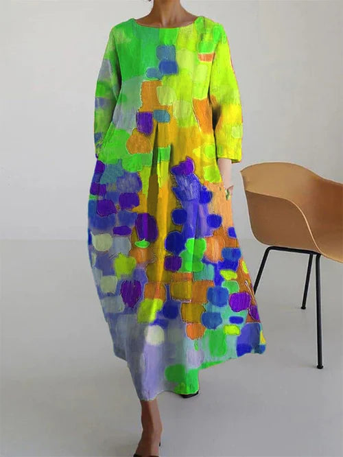 Avelina | Women's Maxi Dress with Artistic Print and Relaxed Fit