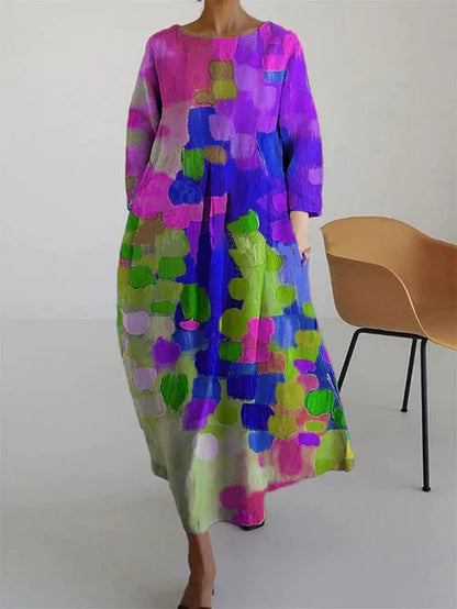 Avelina | Women's Maxi Dress with Artistic Print and Relaxed Fit