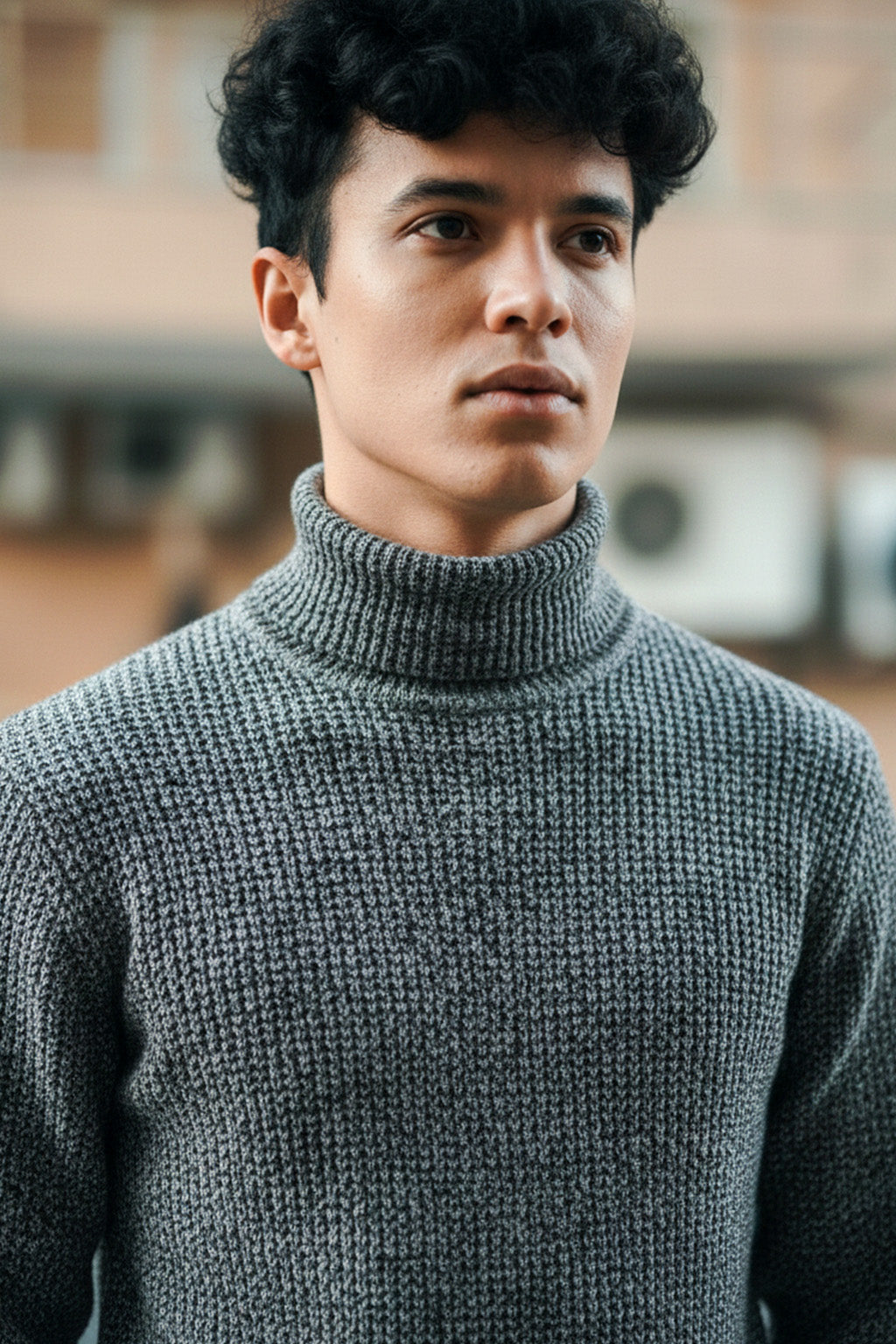 Jersey de Cuello Alto de Punto | Mateo – Gris