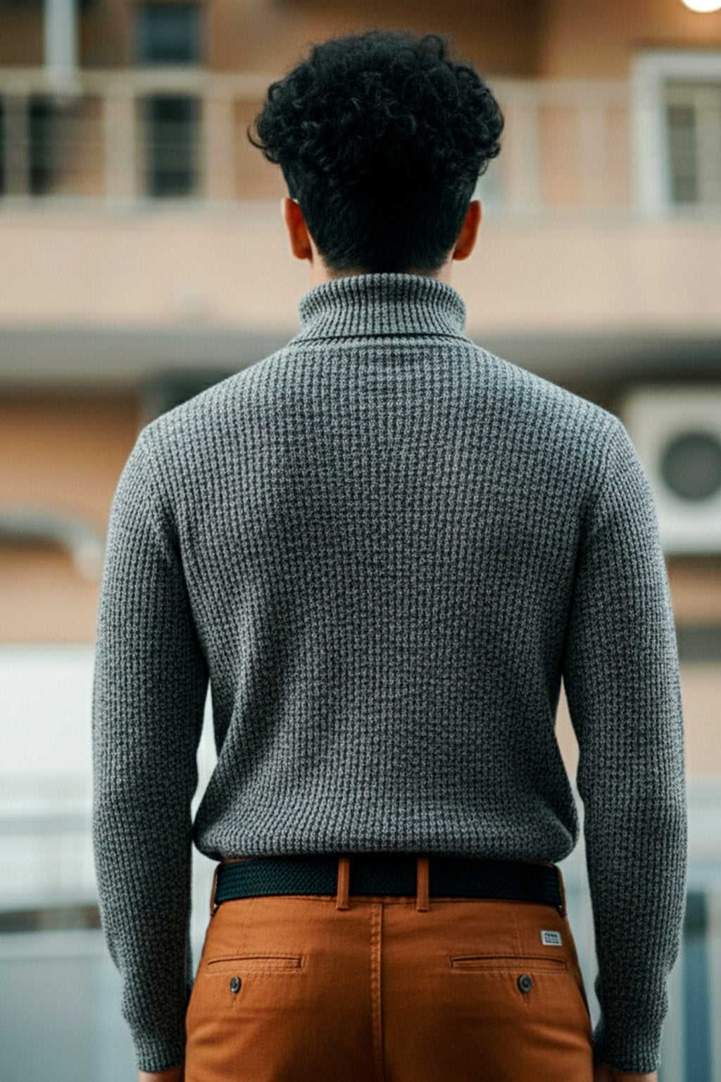 Jersey de Cuello Alto de Punto | Mateo – Gris