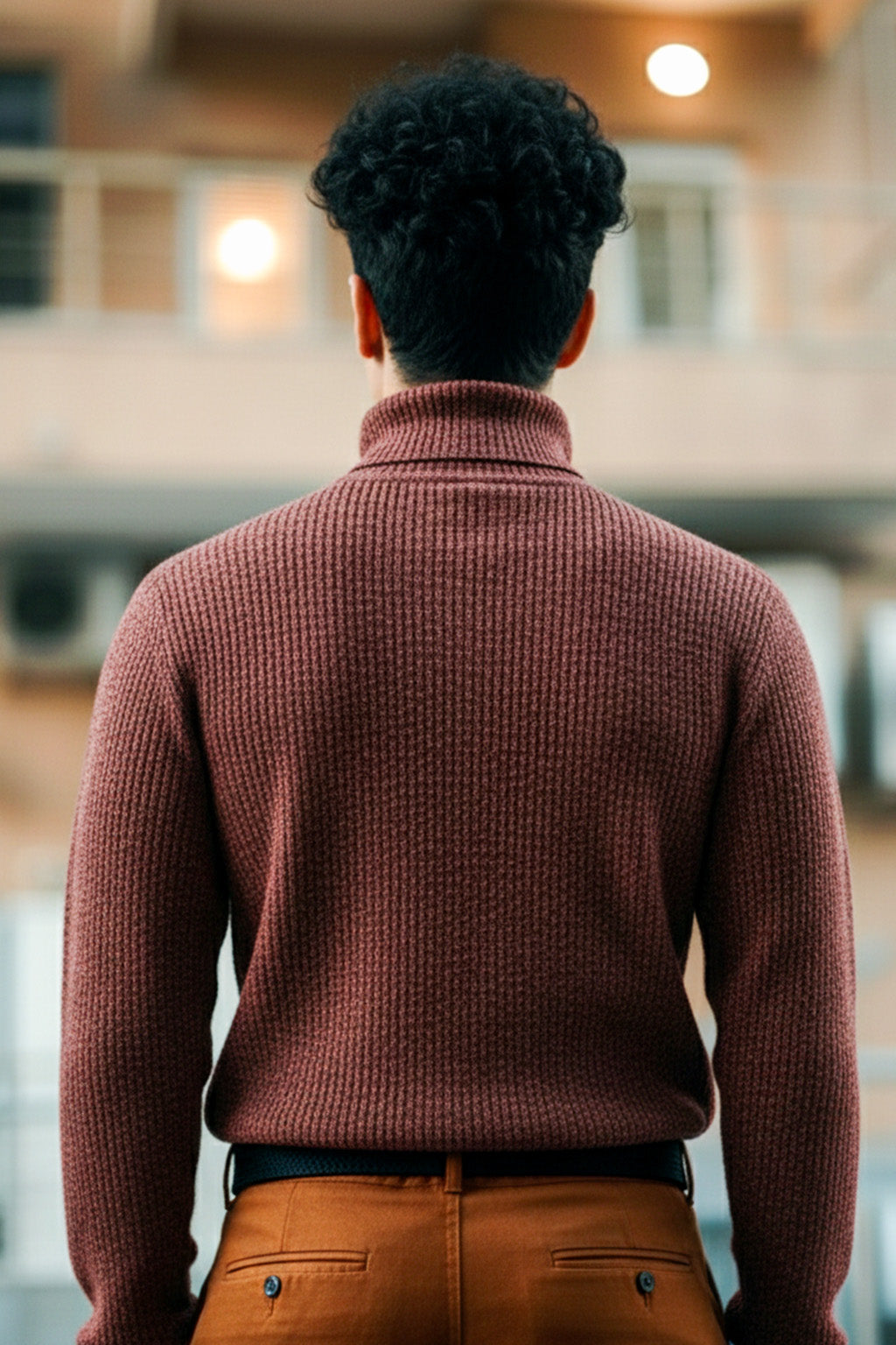 Jersey de Cuello Alto de Punto | Rafael – Siena Tostado