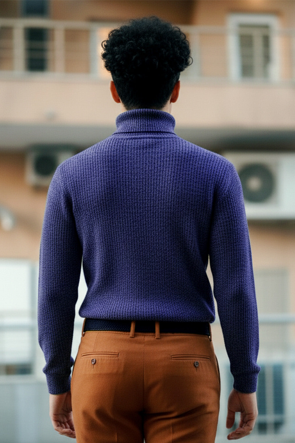 Jersey de Cuello Alto de Punto | Marco – Azul Violeta