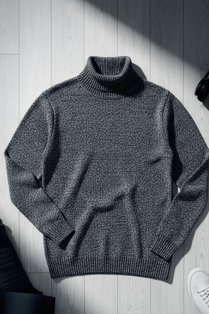 Jersey de Cuello Alto de Punto | Andrés – Gris Oscuro