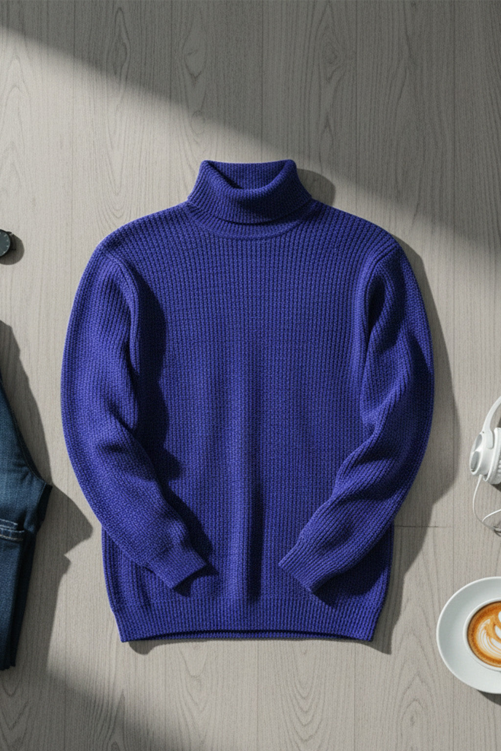 Jersey de Cuello Alto de Punto | Marco – Azul Violeta