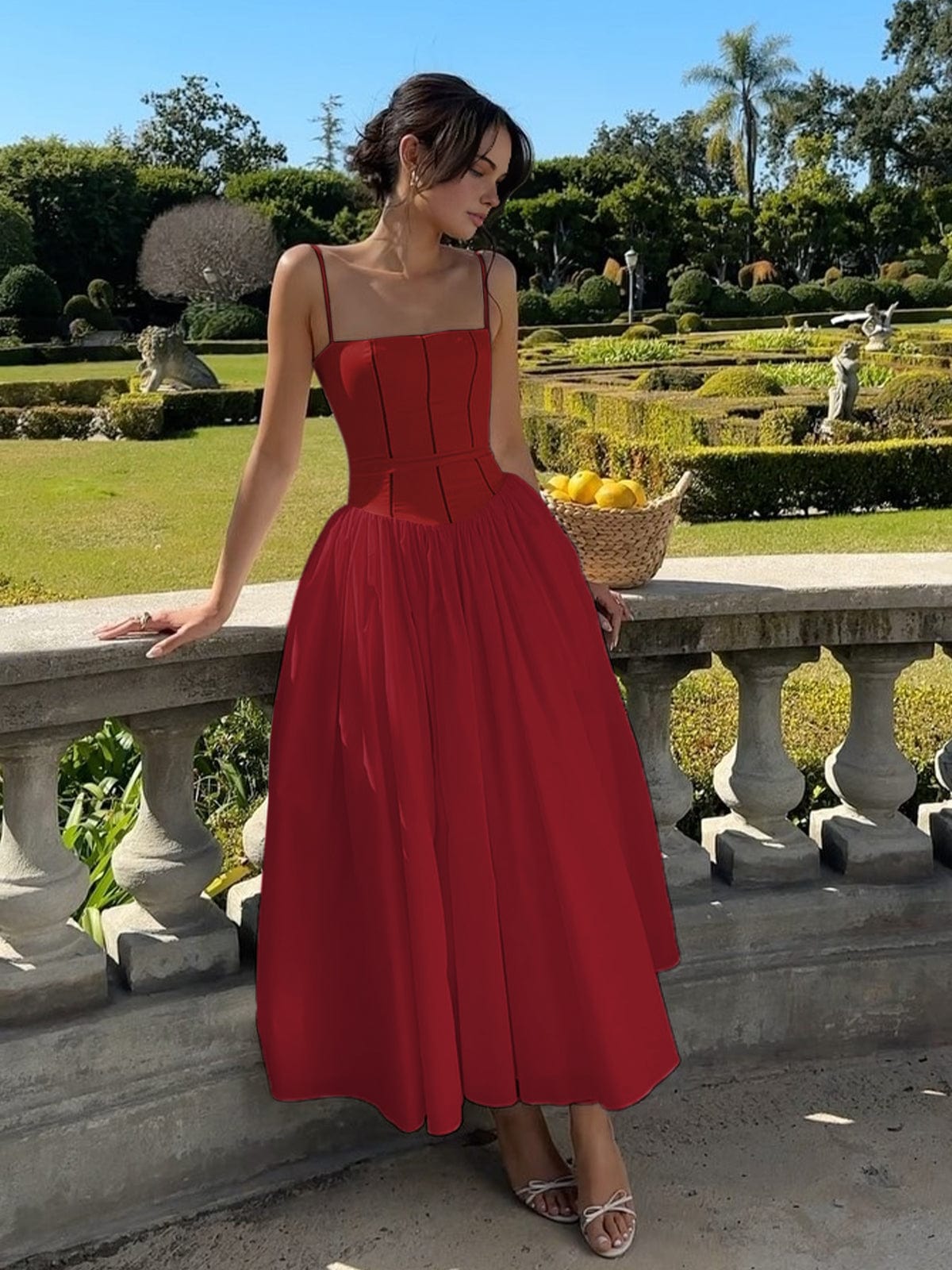 Helena | Women's midi guest dress with elegant corset